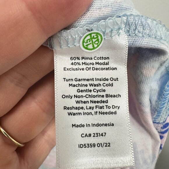 Talbots Bright Flowing Floral Lace Trim Tunic Beachy Casual Colorful Size 1X - Picture 4 of 9